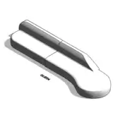 High-speed train white and dark gray, aerodynamic profile with rounded nose, featuring “GUE04” text, smooth glossy surface, studio lighting.