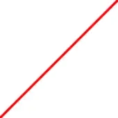 Diagonal red line on white background, solid digital rendering, linear composition with stark contrast, simple graphic element, clean aesthetic.