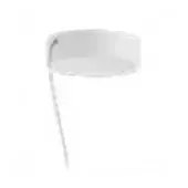 Flush mount ceiling light, white finish, circular disc design with silver chain; studio product shot on white background.