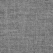 Gray woven textile with grid pattern, exhibiting a coarse matte texture and subtle tonal variations in weave density throughout.