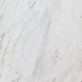 Calacatta Royal marble texture with white base and flowing grey veining, polished finish displaying natural variations and a dense, smooth surface.