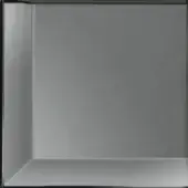 Smoke mirror with matte black frame, square shape, and hazy reflective surface against a neutral backdrop.