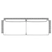 Double-wide memory module, matte black plastic, rectangular form with curved edges and dual pin connector arrays.