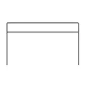 Minimalist shelf, matte white finish, rectangular frame with two vertical supports and a horizontal top rail for display.