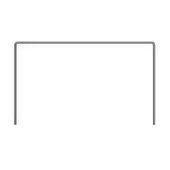 Rectangular shelf frame in matte black, featuring minimalist geometric design with vertical supports and open structure against a white backdrop.