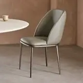 Sophisticated Cattelan Italia Mariel ML chair with matte grey-green upholstery and satin bronze metal base