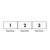 Horizontal graphic layout with numbered boxes, displaying "1 Drop Down", "2 Drop Down", and "3 Drop Down" against a white background.