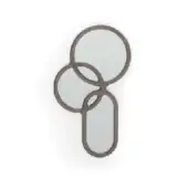 Mirrors, dark brown metal frames, rounded profiles, arranged in overlapping circular and oval shapes against a white backdrop.