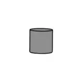 Gray cylindrical base with dark gray outline, matte finish, simple geometric form suitable for lamp or fixture component.