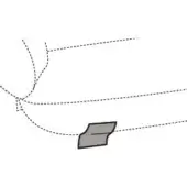 Gray angular base with intersecting dotted lines suggesting a curved surface, studio shot on a white background.