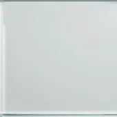 Clear glass panel with textured edge and light blue border, displayed against a neutral backdrop, showing subtle light reflections.