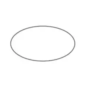 Black oval line graphic on white background, simple two-dimensional form, flat design, even lighting, minimalist composition, abstract shape.