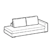 Modern sofa, light gray, rectangular form with square cushions and bolster pillow, minimalist design, clean lines, studio backdrop.