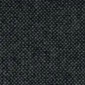 Charcoal gray looped pile fabric displays a dense, repetitive circular pattern with a heathered fibrous background and consistent geometric rhythm.