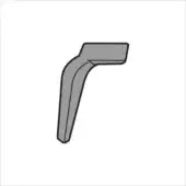 Gray L-shaped base with a rectangular head and angled leg, featuring a matte finish and dark gray outline on a white background.
