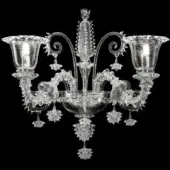 Lavish Barovier&Toso Venezia 1925 wall lamp crafted in clear Murano glass with complex swirling patterns evoking timeless elegance