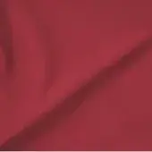 Deep red woven fabric swatch displayed on white, matte finish with visible texture and diagonal draping creating shadows.