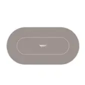 Gaming mat dark gray oval shape, light gray central rectangle with "Gamezone" logo, minimalist matte finish design on white background.
