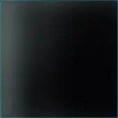 Rectangular panel with dark gray to black gradient, framed by a bright cyan border, featuring a fine mesh texture and diffused lighting.