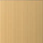 Brushed brass panel with vertical linear texture, warm gold tone, and squared edges against a neutral backdrop, displaying subtle reflectivity.