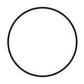 Black circular line on white background, simple geometric composition with consistent thickness and even diffused lighting, minimalist design.