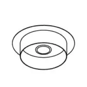 Recessed ceiling light, black and white line drawing, concentric circles with central cutout and raised inner rim detail.