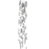 Abstract data visualization with rectangular blocks in varying sizes, presented vertically against a white background, depicting numerical data.