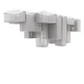 Electrical connector white plastic modular design, stepped rectangular structure with protruding pins, studio product shot.