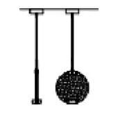 Pendant light fixture, black metal, with cylindrical and textured spherical shade, minimalist design, studio product shot.