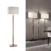 Superior DV Home Collection Windsor floor lamp with a glossy bronze metal structure and light beige fabric lampshade