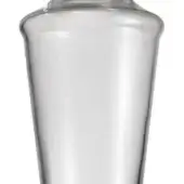 Transparent glass vase, conical shape, curved neck, smooth surface, subtle refractions, hourglass silhouette, rounded rim, studio lighting.