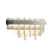 Elegant DV Home Collection Elite wall lamp with satin black nickel metal and transparent cannetè glass cylinders with warm gold accents
