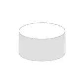 Clip ottoman, light gray, cylindrical form with smooth matte finish, studio product shot on white background.