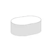 Clip Smooth Mix Ottoman D, light gray, low oval shape with matte finish, studio product shot on white background.