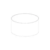 Clip Smooth Ottoman A, matte white cylindrical ottoman, rounded top, minimalist design, studio product shot.