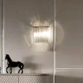 Distinguished DV Home Collection Hermes wall lamp with refined natural crystal pendants and shining chrome finish