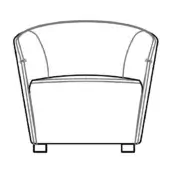 Bodo chair with feet, dark metal frame, rounded back, rectangular light seat, minimalist design, square feet, studio shot.