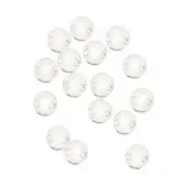 Glass orb lights, clear finish, asymmetrical cluster arrangement with warm internal glow on a white backdrop.