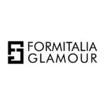Formitalia Glamour logo, black geometric "F" symbol, stacked sans-serif text, white background, modern design, high contrast presentation.