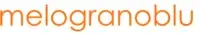 Melogranoblu logo, orange wordmark, lowercase letters, rounded typeface, clean design, white background, continuous line, modern aesthetic.