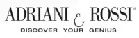 Adriani & Rossi logo, white background, serif typography, ampersand symbol, registered trademark, “DISCOVER YOUR GENIUS” tagline.