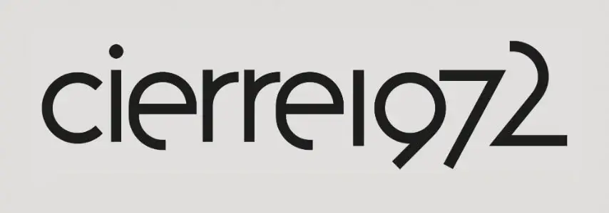 Cierre1972 logo, black sans-serif typeface, bold numerals, dot above ‘i’, irregular hand-drawn style on light gray background.