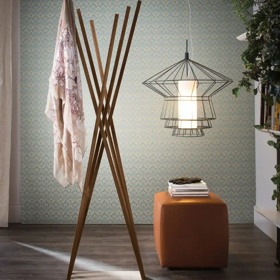 Superior Cattelan Italia Oscar coat hanger crafted in Canaletto walnut with a smooth medium-toned brown finish and Travertine base