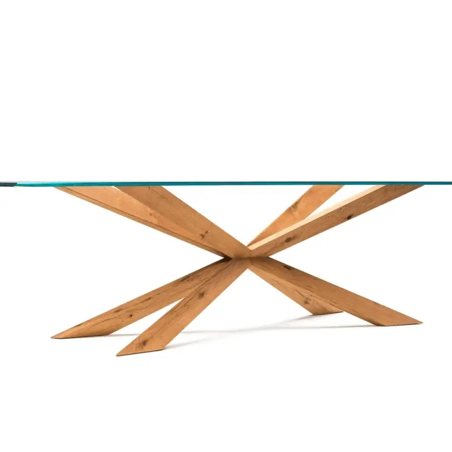 Distinguished Cattelan Italia Spyder table with clear glass top and matt white painted steel base