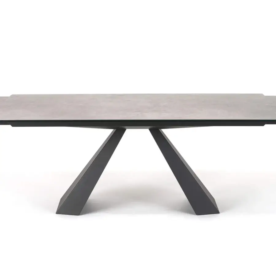 Elegant Cattelan Italia Eliot Keramik table with Ardesia Marmi ceramic top and graphite embossed lacquered steel base
