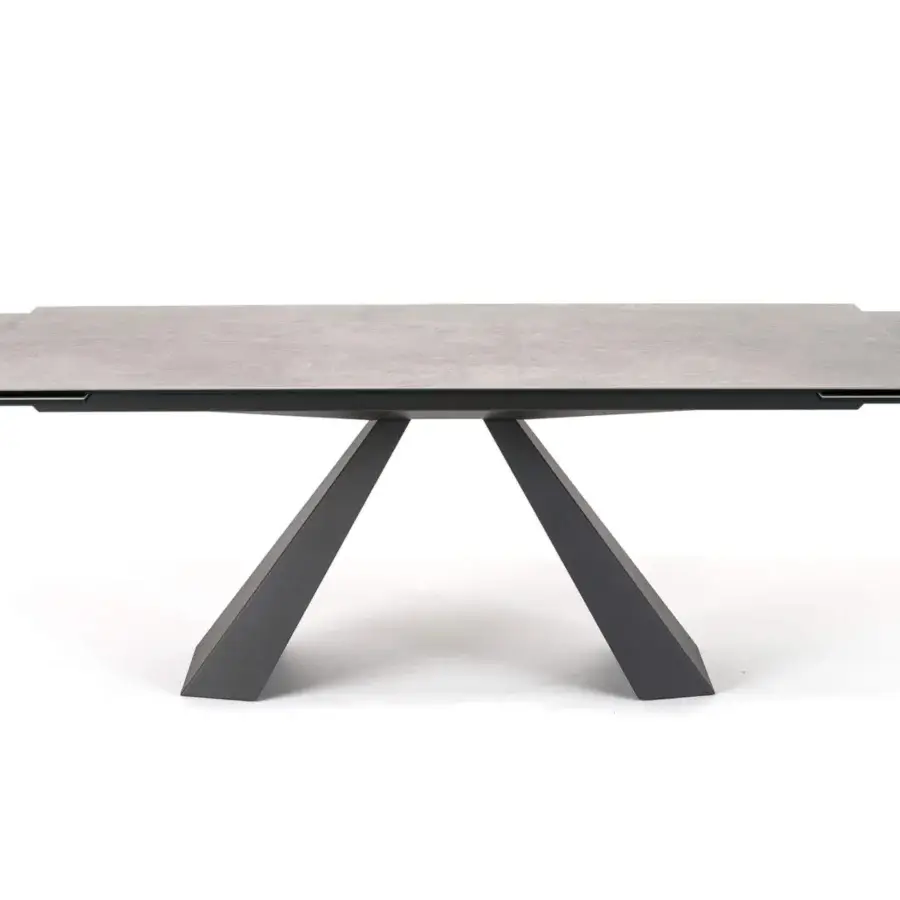 Distinguished Cattelan Italia Eliot Keramik table with Ardesia Marmi ceramic top and graphite embossed lacquered steel base