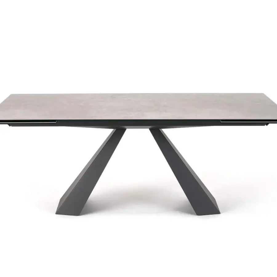 Sophisticated Cattelan Italia Eliot Keramik table with Ardesia Marmi ceramic top and graphite embossed lacquered steel base