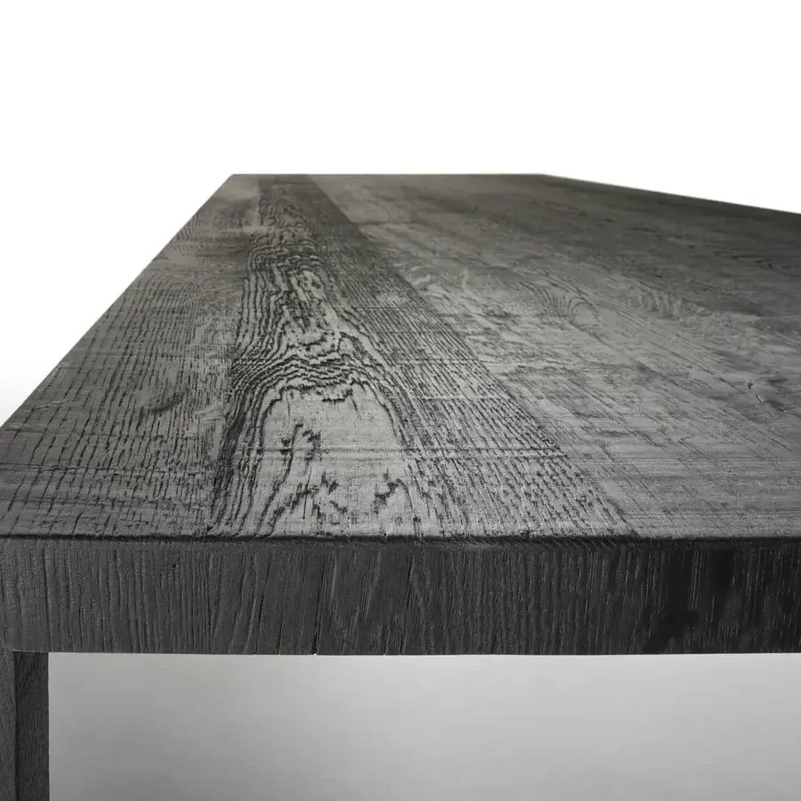 Exceptional MDF Italia Tense Material table crafted with dark gray textured tabletop and brass plate with matt brushed finish