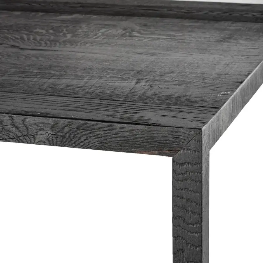 Superior MDF Italia Tense Material table crafted with brass plate and transparent acrylic, exhibiting a dark brushed finish