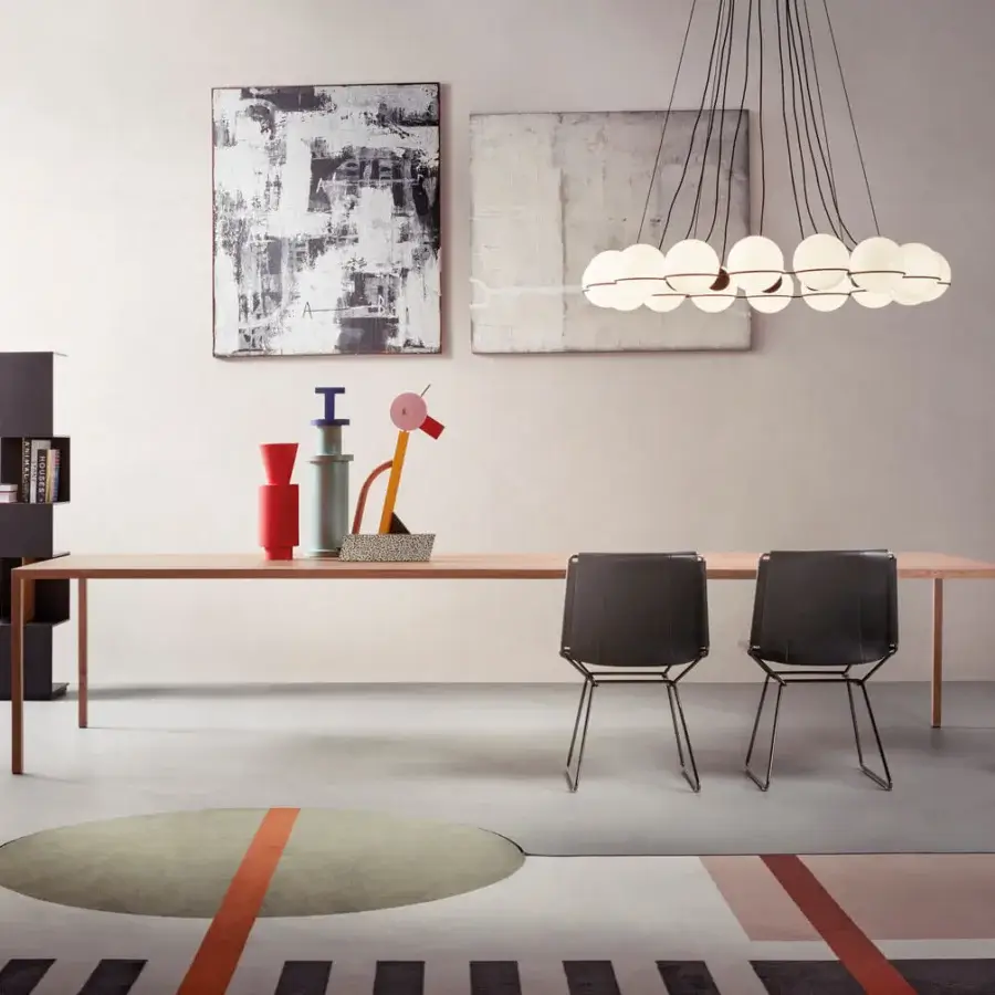 Innovative MDF Italia Tense conference table in light natural wood with smooth matte finish for modern spaces